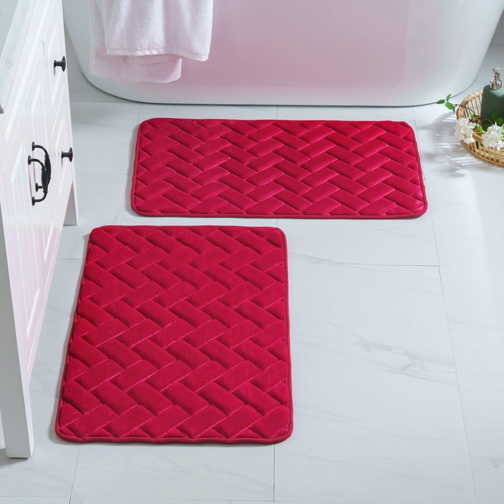 alfombra de baño roja