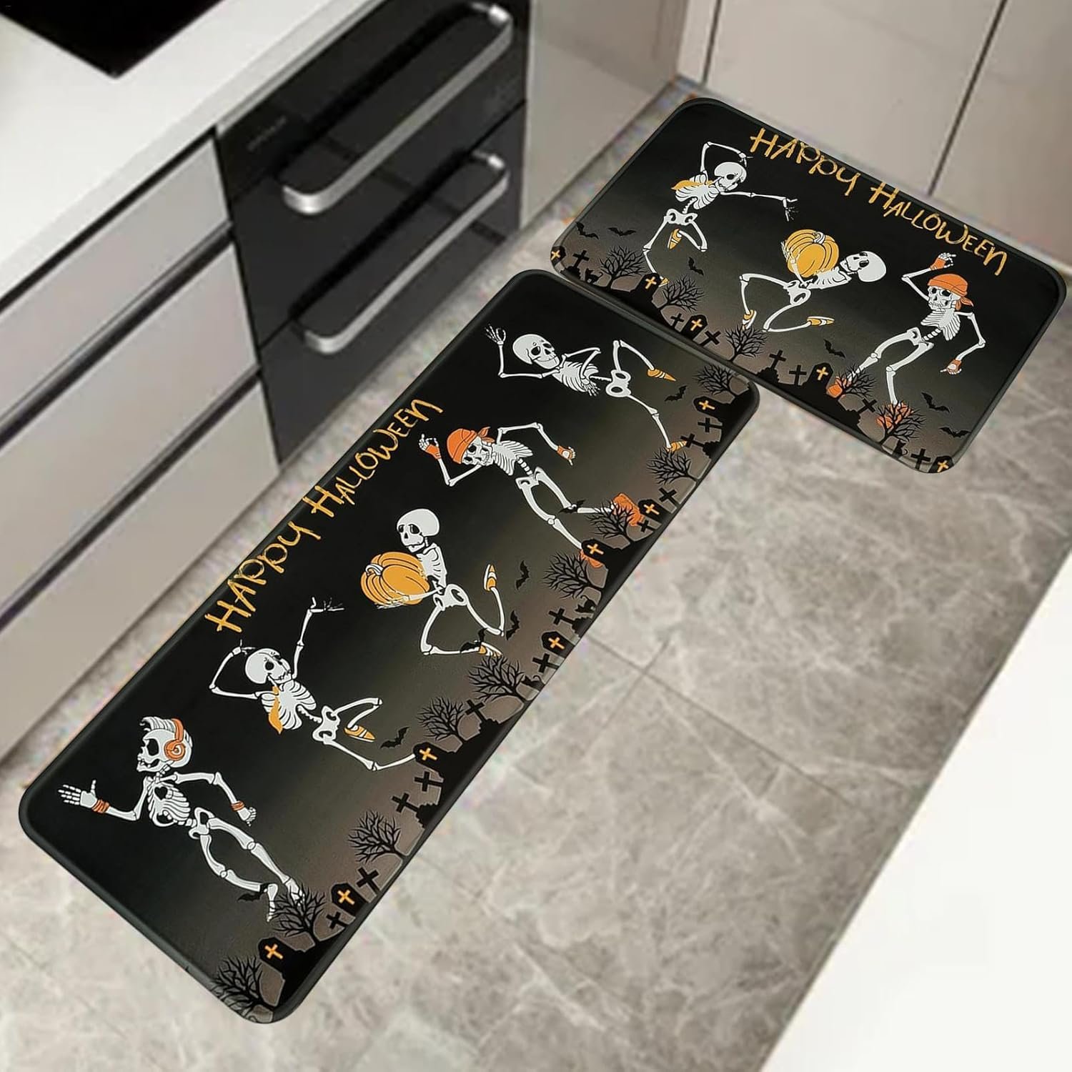 Alfombra de baño divertida y bonita alfombra de baño, diseño de calavera de esqueleto bohemio hippie para ducha, divertida decoración de baño, antideslizante, lavable