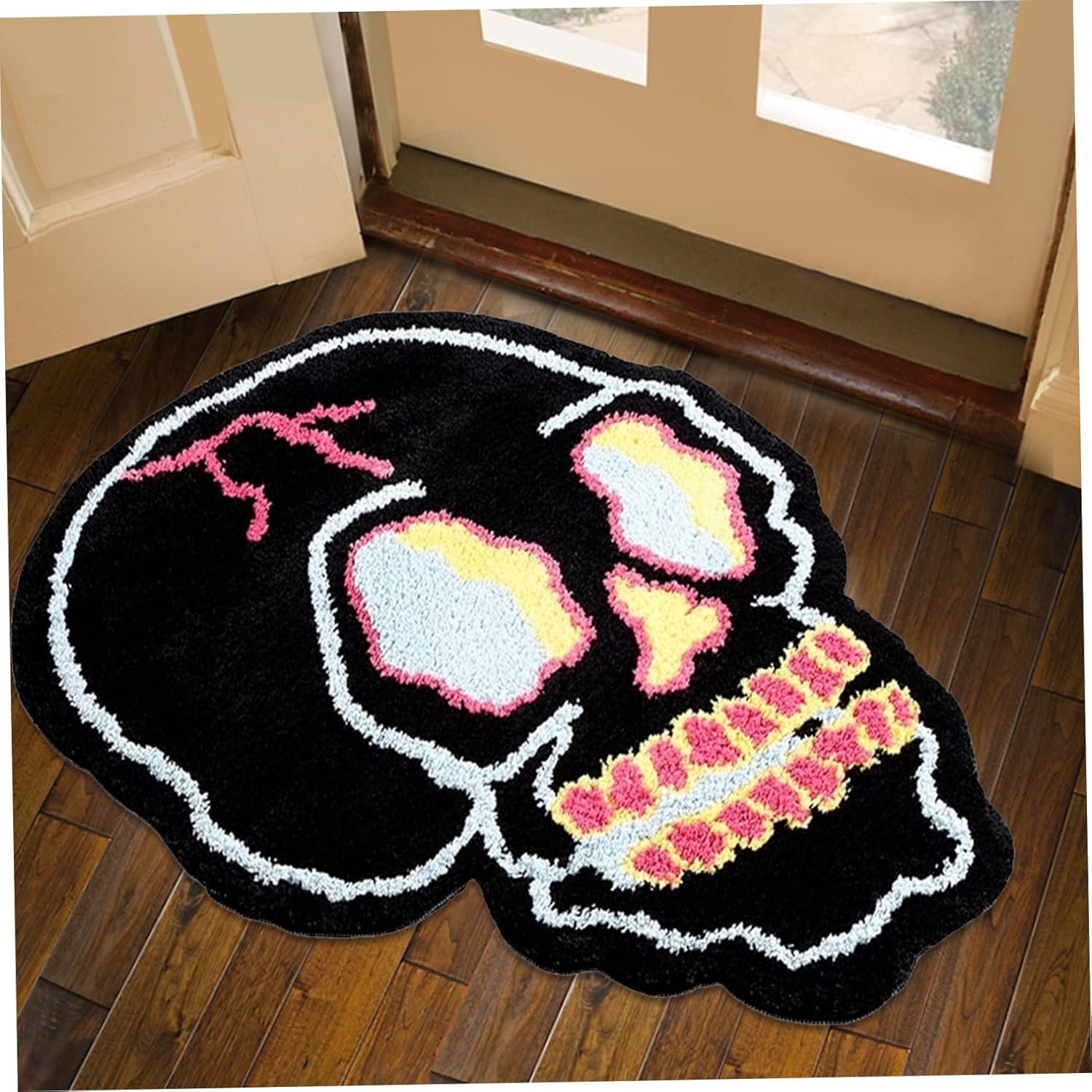 OOSUN Alfombra antideslizante con diseño de calavera de azúcar del día de los muertos, para sala de estar o dormitorio, 78,7 x 50,8 cm (31 x 20 pulgadas)
