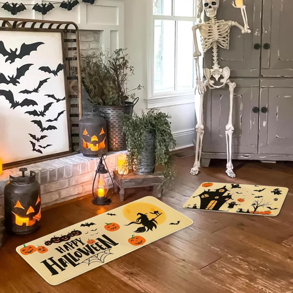 
Alfombra de Cocina de Halloween,Alfombra de Halloween - Alfombra de Suelo Antideslizante gótica para Interior de casa,Accesorios de decoración de Interiores..